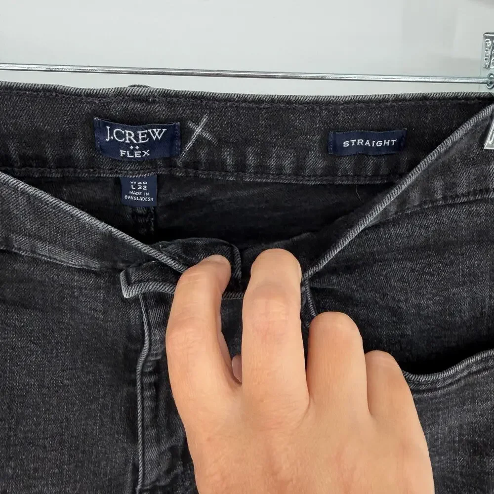 J.Crew Factory Straight Fit Signature Flex Jeans Men's 30x32 Black Stretch